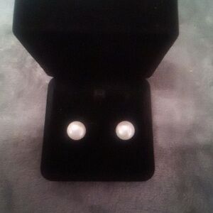 New Genuine Pearl Earrings Large 12mm In Gift Box 925silver